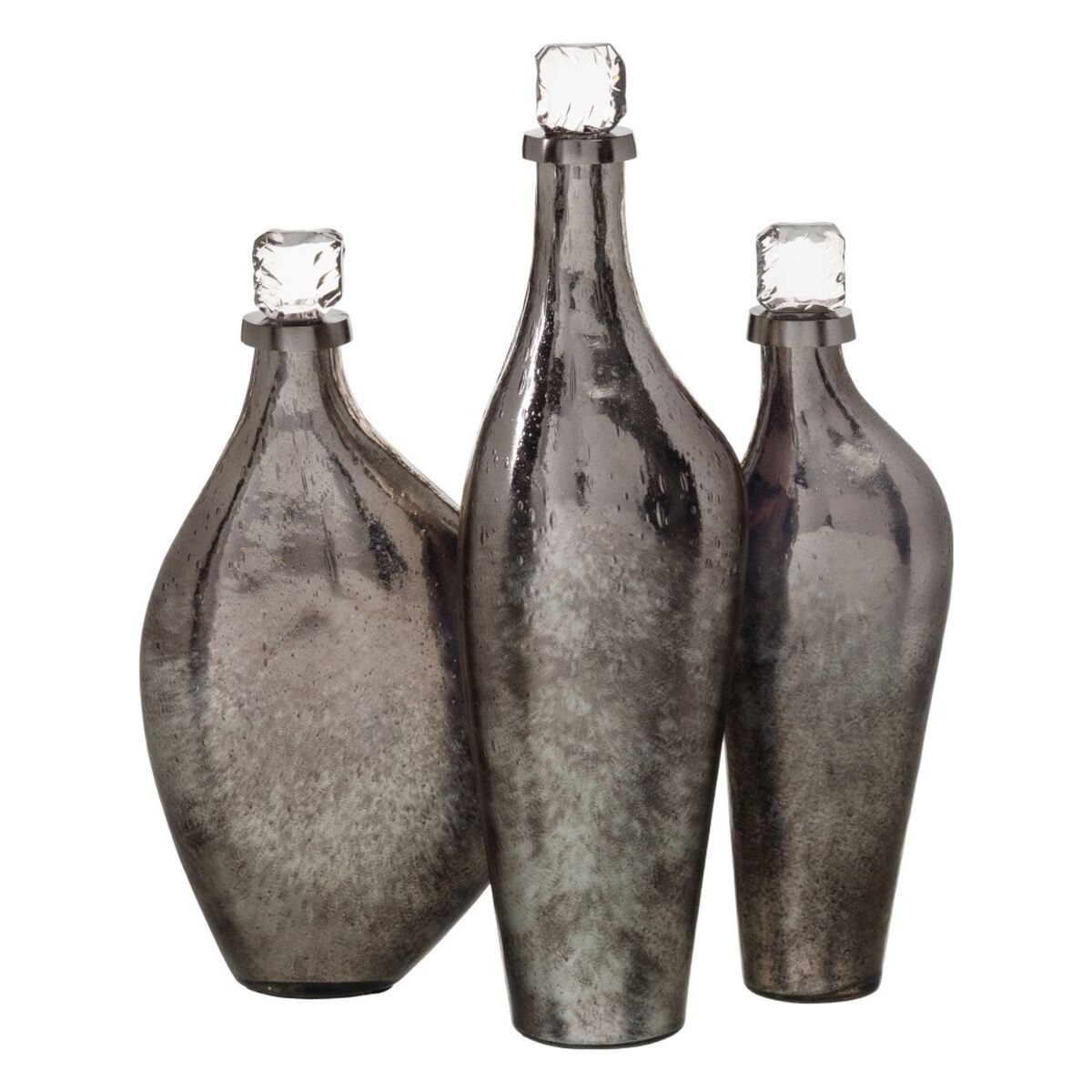 Botella decorativa Plateado 15 x 13 x 54 cm Decorativa